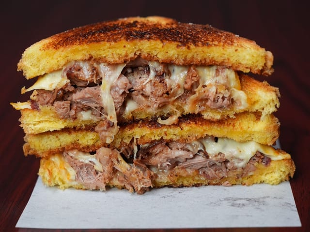Chopped Brisket Sandwich.
