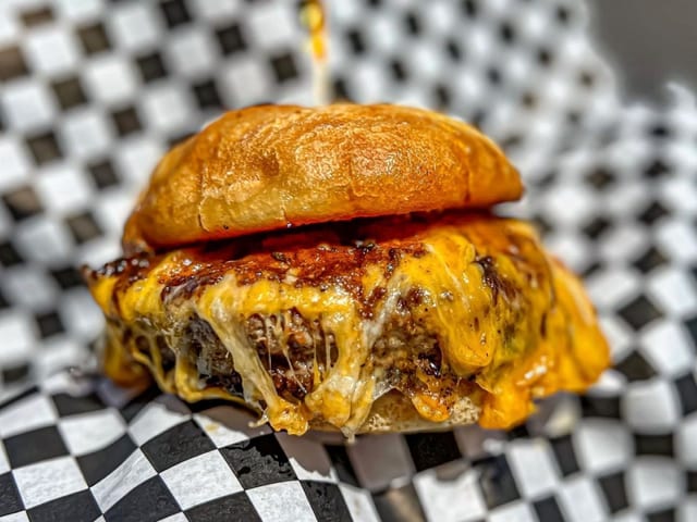 Fried Cheese Burger.