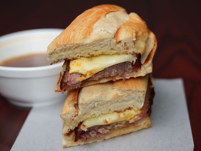 French Dip Brisket Sandwich.